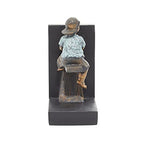 Deco 79 Polystone People Bookends with Swing Set, Set of 2 5"W, 8"H, Brown