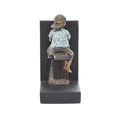 Deco 79 Polystone People Bookends with Swing Set, Set of 2 5"W, 8"H, Brown
