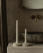 LAWA Set of 2 Vase Candle - Beautiful Handmade Pillar Unscented Soy Wax Elegant Aesthetic Candle Housewarming Gift Home Room Shelf Decor Idea Moon Gray - color: Moon Gray