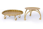 dedoot Candle Holder, Gold Candle Holders Set of 2 Decorative Handmade Iron Pillar Plate Candle Holder Centerpiece Fit LED & Wax Candles, Pedestal Candle Stand for Wedding, Spa, Dinner Tables