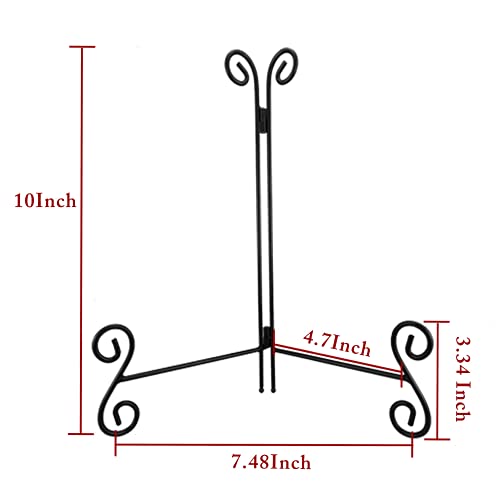 Plate Stand, 2 Pack 10 Inch Plate Holder for Display, Black Foldable Iron Table Easel for Picture Book Photo Frame Decorative Plate - size: 10 Inch - 2Pack
