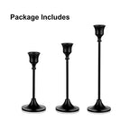 Romadedi Candlestick Holder Matte Black Candle Holder Set of 3 Decorative Candle Holder for Taper Candle for Fireplace Mantel Dinning Table Home Decorations Black 1 Set - size: 1 Set