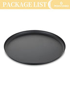 Romadedi Black Round Decorative Tray: Metal Candle Trays Decor for Coffee Table Centerpiece Large Modern Serving Tray for Kitchen Counter Farmhouse Home Decorations, 12.6 Inch