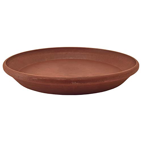 PSW Pot Collection AP25TC 10-inch Plastic/Stone/Wood Composite Plant Saucer Drip Tray – No Drainage Hole (Drillable), Indoor/Outer Water Tray, Terra Cotta Color - color: Terra Cotta, size: 10-Inch