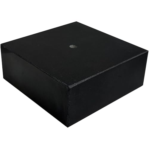 Premium Black Marble Display Base with Center Mount Hole – Polished Stone Pedestal Stand for Sculpture, Statue, Art, Awards, Lamps & Decor (3 1/2x3 1/2x1 7/8") - size: 3 1/2x3 1/2x1 7/8"
