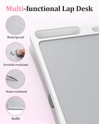 Laptop Desk for Bed, Adjustable Height and Angle Lap Desks for Adults, Laptop Desk with Bookstand for Bed Couch Floor Writing Working Reading Eating Painting, White