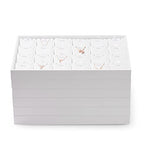 White PU Leather Jewelry Display Tray 24 Grids Pendant Earrings Necklace Organizer Display Showcase Jewelry Storage Tray - size: 24 Grid with insert