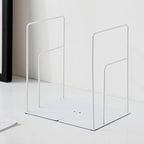 Minimalist Style Bookends Metal Adjustable Books Holder Stand Book Rack Desk Bookend - Rectangle, White - color: Rectangle, White