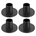 4 Pcs Matte Black Taper Candle Holders, Modern Iron Pillar Candles Candlestick Holders, Retro Mini Candle Stick Holder Farmhouse Decor for Dining Table, Party, Wedding, Home Decor