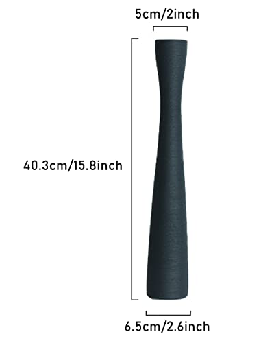 16.5 Inch Tall Skinny Ceramic Flower Vase, Dark Gray, 100% Handmade, Excellent Quality, Ideal for Home Decoration, Wedding, Birthday, Event, Centerpiece, Table, Floor Vase - color: 16.5inch&grey