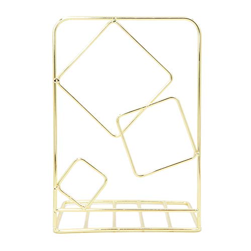 Winterworm Metal Bookends Book Ends Heavy Duty Modern Decorative for Bedroom Library Office School Book Display Desktop Organizer Gift(Square Gold) - color: Square Gold