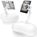 AboveTEK Tablet Pillow Stand for Bed, Hands-Free 360° Adjustable iPad Pillow Holder for Lap Reading w/Soft Bean Bag, Ideal Gift for Mom, Fits 4.7" to 12.9" Tablet, Phone, Kindle, White - color: White