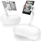 AboveTEK Tablet Pillow Stand for Bed, Hands-Free 360° Adjustable iPad Pillow Holder for Lap Reading w/Soft Bean Bag, Ideal Gift for Mom, Fits 4.7" to 12.9" Tablet, Phone, Kindle, White - color: White