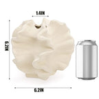 Cedilis Off White Ceramic Flower Vase, 6 Inch Decorative Aesthetic Pampas Grass Textured Vase for Table, Shelf, Mantel, Entryway, Modern Home Decor, Coral-Like