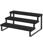 YINMIT Wooden Display Riser Stand, Tiered Perfume and Cologne Organizer Stand, 3 Tier Spice Rack Organizer, Rustic Display Shelf for Candles (3 Tier,Black) - color: 3 Tier,Black