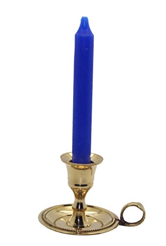 Govinda - Brass Chamberstick Tapered Candle Holder for Standard (7/8") Candles (Pack of 2)