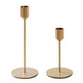 Modern Metal Gold Candlestick Holders for Wedding Decoration Skinny Tapered Candle Holder for Home Decor Bar Party (S+L)