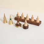 GemeShou walnut ring cone stand for jewelry, Stable ring holder for men, wooden ring displays for selling, small jewelry ring holder for nightstand【Ring holder-Cone 1】 - style: One Cone