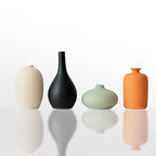 Set of 4 Small Matte Ceramic Vases - Modern & Bohemian Decor for Home, Office, Shelve, Living Room Table, Mantel, Bedroom, Entryway, Rustic Farmhouse Decorative Vases & More（Hademade - size: Vase Set 4 S1