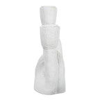Modern Sculptural Double Taper Candle Holder, White - color: White