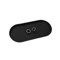 Black Silicone Vanity Tray, 8.66x3.94 Inch Oval Food-Grade Counter Organizer, Dishwasher Safe Scratch-Proof Storage Tray for Jewelry Makeup Bathroom Desk - color: Black