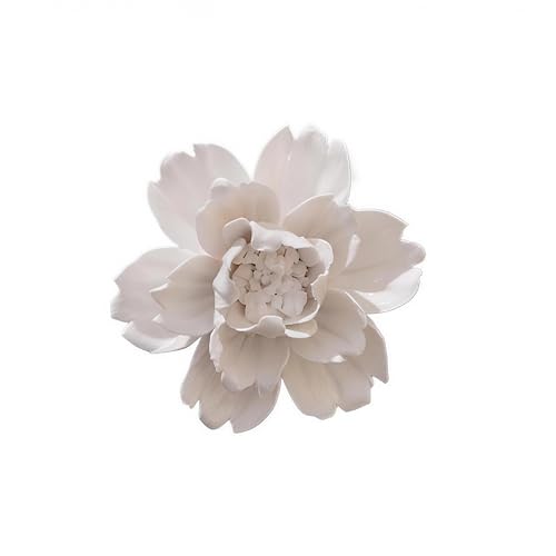 CEUYGT Ceramic Flowers For Walls 3D Wall Hanging Decor White Peony 2.8" - color: White, size: 2.8 inches