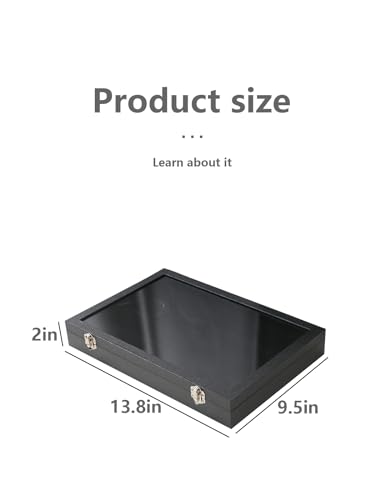 Coward Earring Organizer Tray Box, Black Velvet Earring Jewelry Display Storage Tray Case with Transparent Glass Lid for Home Drawer or Shop Selling - color: Black Velvet, size: Earring Box
