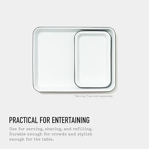 Falcon Enamelware Enamel Small Tray, 7.75” × 5”, Heavy-Gauge Steel Tray for Kitchen, Serving or Organizing (Pigeon Gray)