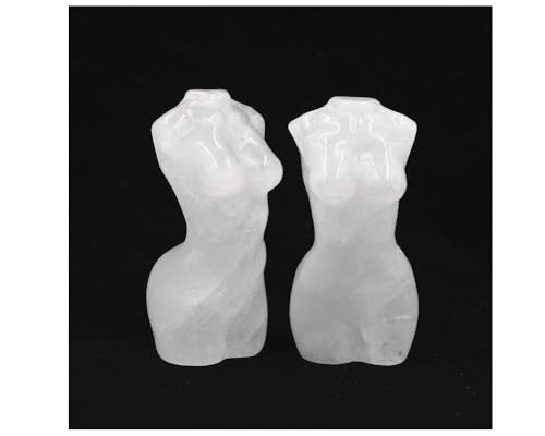 Natural Clear Quartz Female Model Figurine Hand Carved Body Sculpture Statue Gemstone Small Figurine Reiki 3 Inch Home Office Decor Ornaments 100-150 Grams - color: Clear Quartz