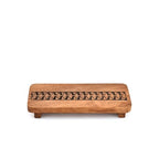 Pedestals Acacia Wood Decorative Rustic Bathroom Dishes Plant Bottles Candles Display (9" x 4" x 1.5")