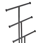 Amazon Basics Four-Tier Jewelry Organizer Tree Stand, Necklace Earring Bracelet Holder with Ring Storage, Walnut/Black - color: Walnut/Black, style: Tree Stand