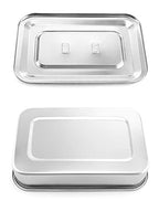 QWORK 201 Stainless Steel Instrument Tray Organizer Holder with Lid and Handle Grip for Lab Science Instruments, 9.5" x 6.3" x 2"