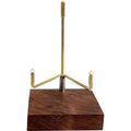 Adjustable Brass Crystal Display Stand with Walnut Base Mineral Specimens Display Stand Rock Display Easel Metal Display Holder for Stones Geodes Fossils Spheres Agate Slices L/Tripod