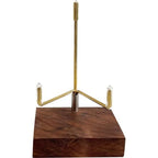 Adjustable Brass Crystal Display Stand with Walnut Base Mineral Specimens Display Stand Rock Display Easel Metal Display Holder for Stones Geodes Fossils Spheres Agate Slices L/Tripod