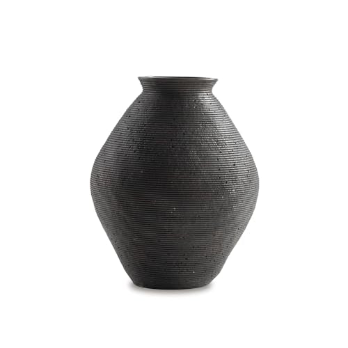 Signature Design by Ashley Hannela 17" Modern Distressed Polyresin Vase, Antique Brown - color: Dark Brown, size: 17 inch