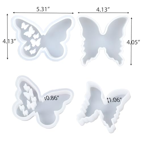 Butterfly Epoxy Resin Molds 2 Pack Butterflies Silicone Mold for Candle Making DIY Soap Resin Casting Art Crafts Mould Home Wedding Decoration Paperweight Craft Gift Concrete Cement Plaster Moulds - color: 2pcs Small Butterfly Molds