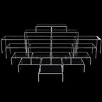 Chuangdi 20 Pcs Acrylic Display Risers, Clear Product Stand, Jewelry Display Riser Shelf Showcase Fixtures for Figure Dessert Cupcake Candy Action Showcase(Extra Large Set) - color: Clear, size: Extra Large Set