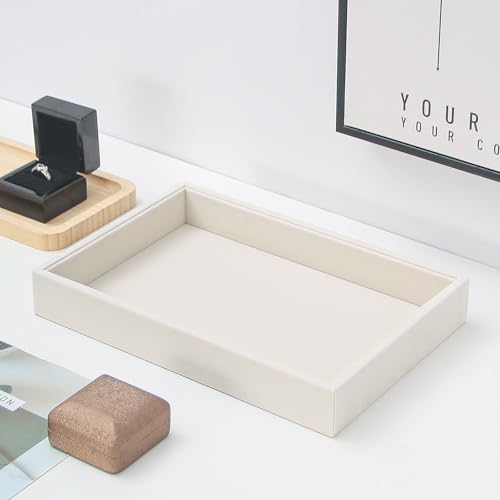 Bedside Organizer Tray, Desktop Storage Tray for Jewelry, Sunglass, Phone, Watch, Perfume,Lipstick, Nightstand Desk-top Catchall Tray, Multi-use Holder Tray for Desk Drawer (Beige 1Grid) - color: Beige Velvet, size: 1 Grid