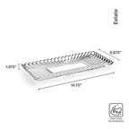 Mikasa Estate Crystal Glass Rectangular Serving Decorative Tray, 14.75 Inch - size: 14.8" x 6.9" x 1.4", style: Vase