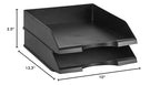 Amazon Basics Rectangular Stackable Desk Organizer Office Letter Tray, File Storage, Paper Organizer, Black, 2-Pack - style: letter tray