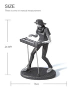 HAUCOZE Musician Statue Music Figurine Gift Home Decor Table Centerpiece Sculpture for Piano Studio Bedroom Polyresin 10 Inch