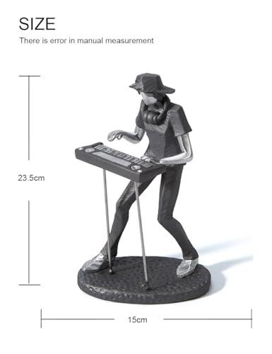 HAUCOZE Musician Statue Music Figurine Gift Home Decor Table Centerpiece Sculpture for Piano Studio Bedroom Polyresin 10 Inch