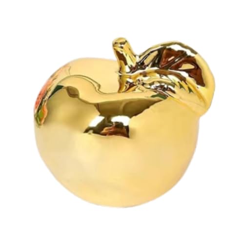 Fenteer Fruit Sculpture Desktop Statue Delicate Ideal Gifts Artistic Ornament Ceramic Figurine for Rooms Porches Desktops Homes Cafes, Golden, S - color: Golden, size: Small