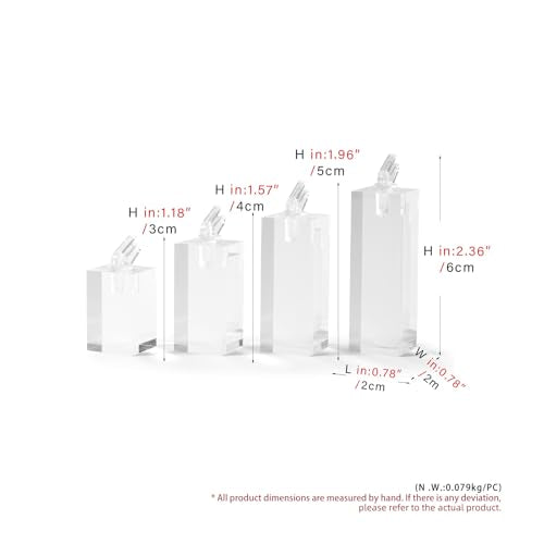 Acrylic Jewelry Ring Display Stand 4 Piece Acrylic Jewelry Ring Display Stand Showcase(Transparent) - color: Transparent