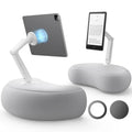 SAIJI Tablet Pillow Stand - Magnetic Kindle Holder Compatible with Kindle, Tablet, iPad, iPhone, 360° iPad Holder for Bed with Ergonomic Pillow and Dual-Jointed Arm, 2 Free Magnetic Sheets (Gray) - color: Light Gray