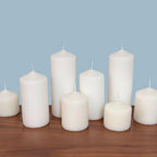 Stonebriar 3 Pack Tall 3 x 3 Inch 18 Hour Long Burning Unscented White Wax Pillar Candles - size: 3" x 3", style: Pack of 3