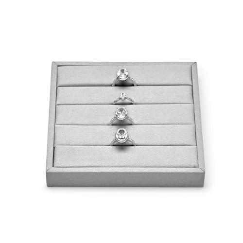 Oirlv Microfiber Velvet Ring Display Stand Small Ring Tray Modular Jewelry Storage & Display Tray - style: P13513