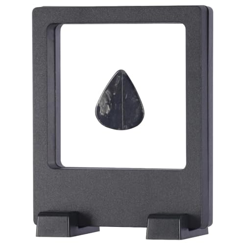 3D Floating Frame Flexible Single Medallion Medal Challenge Coin Poker Chip Guitar Piick Display Case Stand Holder Magic Suspension Box Black-Square Shape