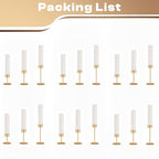 Gold Hurricane Candle Holders: Fluted Tall Candlestick Holders for Wedding Brass Taper Candle Holder Modern Candle Sticks Holder Decor for Table Centerpiece Christmas Party Home Set of 18 - size: Set of 18