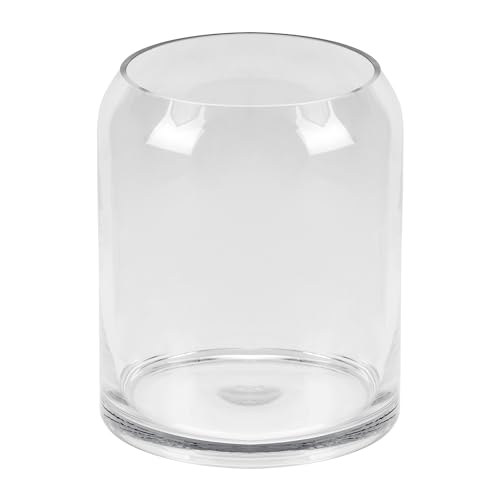 13" High 10.6" Wide Large Handmade Clear Modern Glass Vase, Glass Flower Vase, Scandinavian Glass Vase, Glass Container, Glass Terrarium, Hurricane, Fish Bowl, Centerpiece (Clear, 10.6"x13") - size: 10.6"x13"
